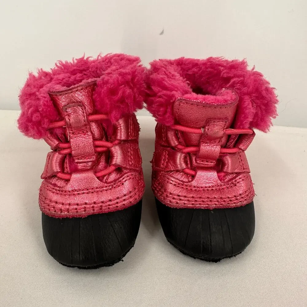 Sorel Baby Girls Insulated Pink/Black Boots Size 3